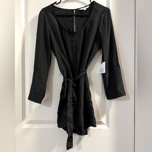 Black long sleeve romper with belt tie and zipper. NWT size 4, JACK by BBDAKOTA